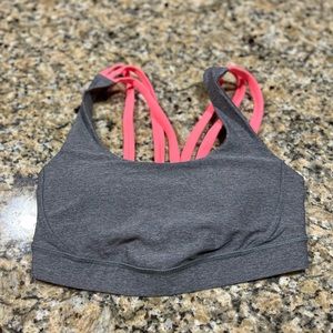 EUC LuluLemon Energy Bra
Exhale Strappy Back Grey/ Pink